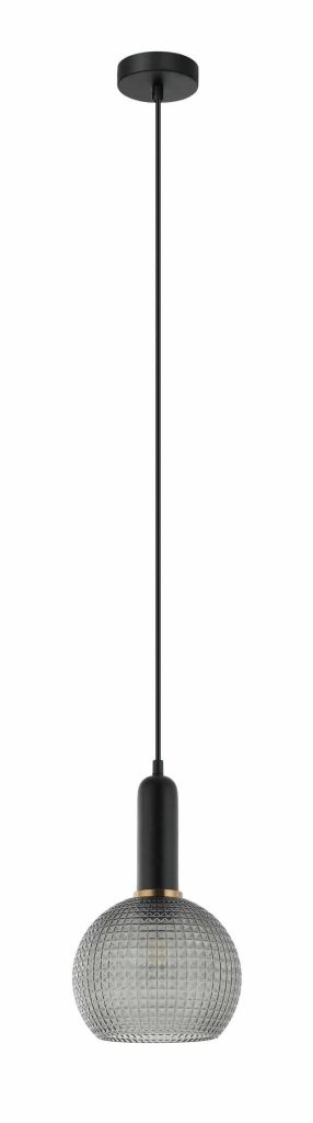 CLA PENDANT ES OD200mm H320mm Wine Glass Smokey BLK Segmented Glass | PELOTA1
