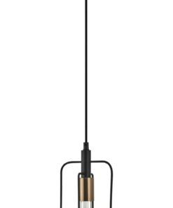 CLA PENDANT ES BLK Rectangular w/Antique Brass Highlight OD150m | CONTOUR2