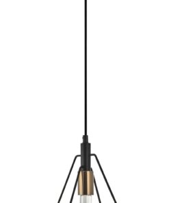 CLA PENDANT ES BLK Diamond w/ Antique Brass Highlight OD210mm | CONTOUR3