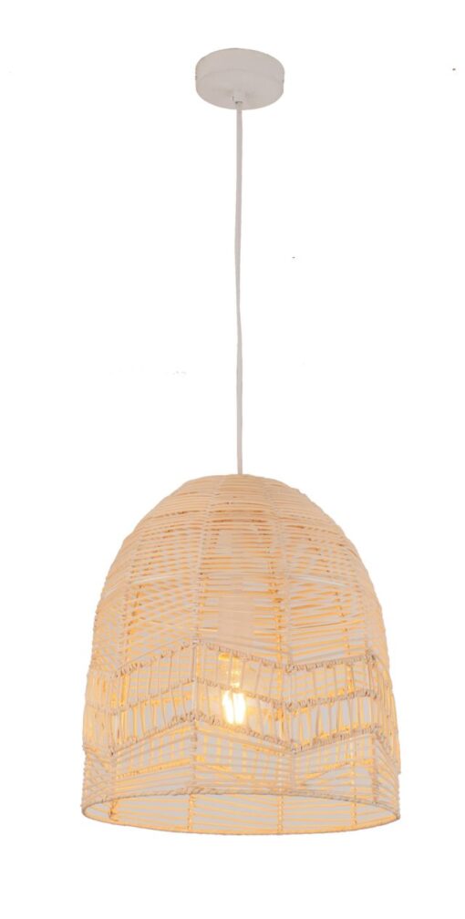 CLA PENDANT ES 40W Natural Rattan Ellipse White OD345mm X L360mm | ROTA1