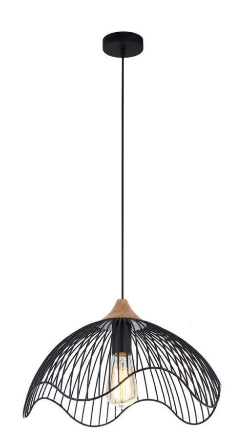 CLA PENDANT ES Blk WIRE DOME w/wavy edge OD400mm | SPIAGGIA1