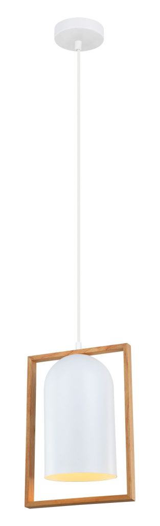CLA PENDANT ES Matt Wh OBLONG w/Wood Frame OD230mm | SWING1