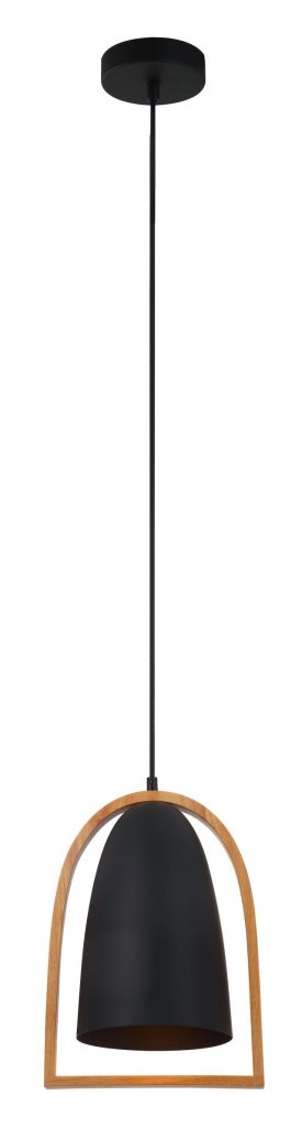 CLA PENDANT ES Matt Blk ELLIPSE w/Wood Frame OD230mm | SWING6