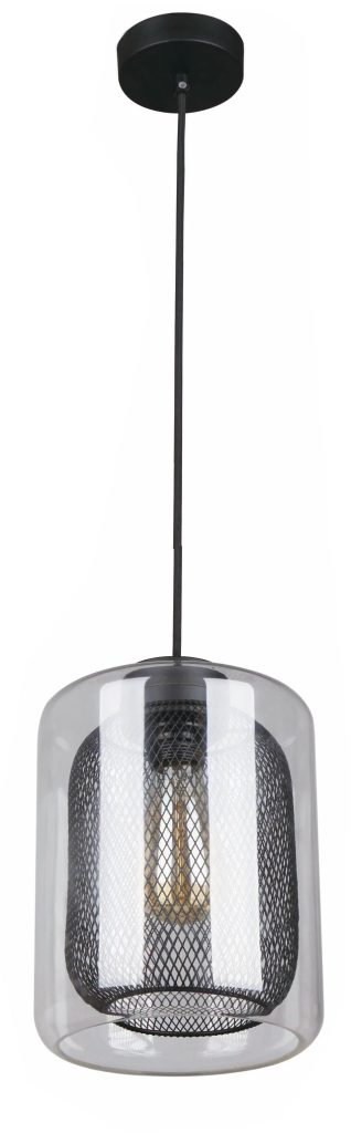 CLA PENDANT ES Blk Mesh & Clr Glass OBLONG OD200mm | TONO1