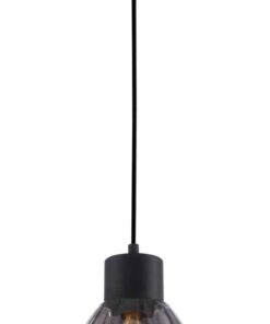 CLA PENDANT ES 72W BLK Smoke Wine Glass Ribbed OD200mm x H200mm | TULIP2