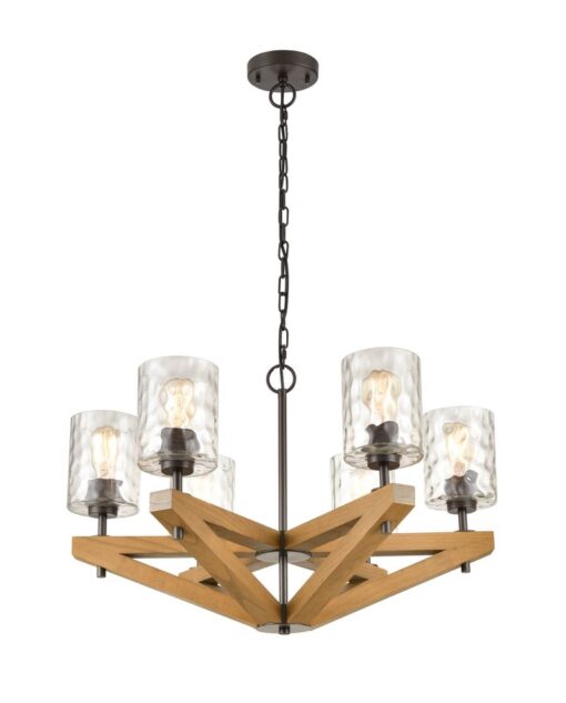 CLA PENDANT ESx6 OD799mm Candelabra Oak Wood | VOTIF1