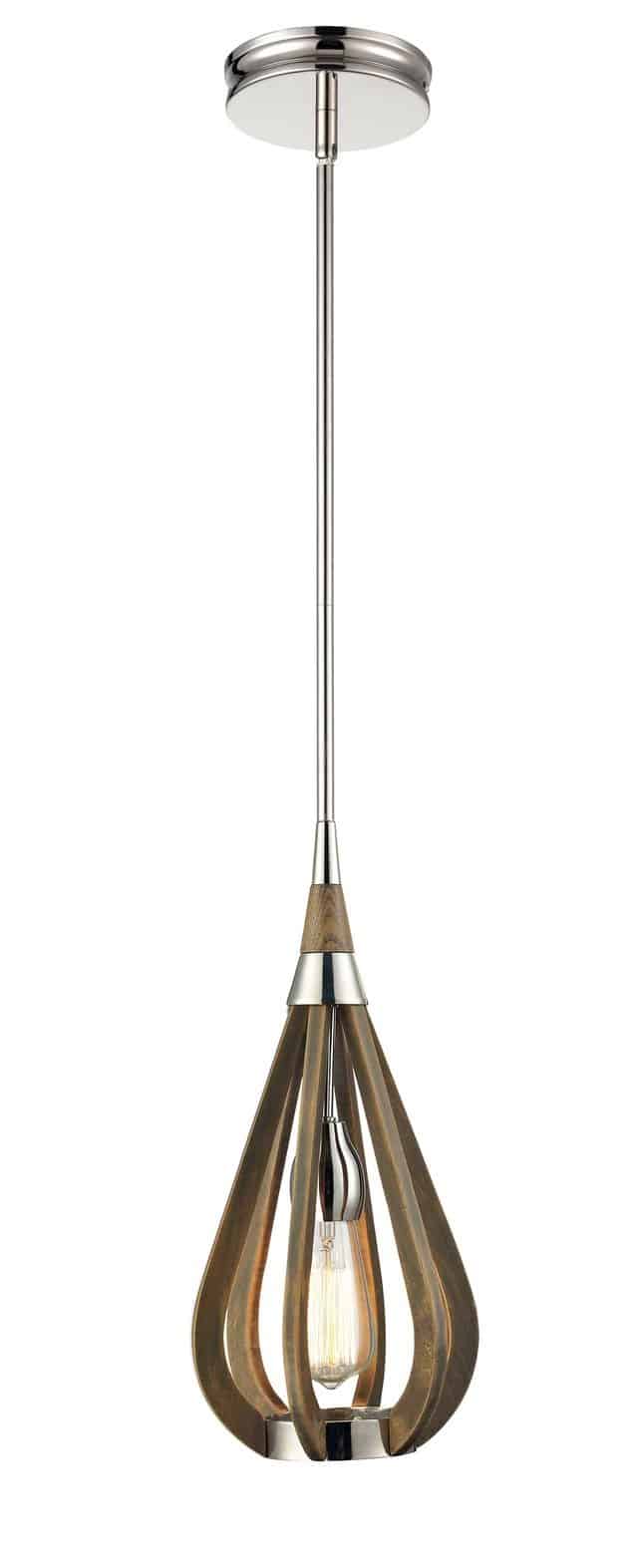 CLA PENDANT ES Taupe Wood SML TEAR DROP OD180mm | BONITO1