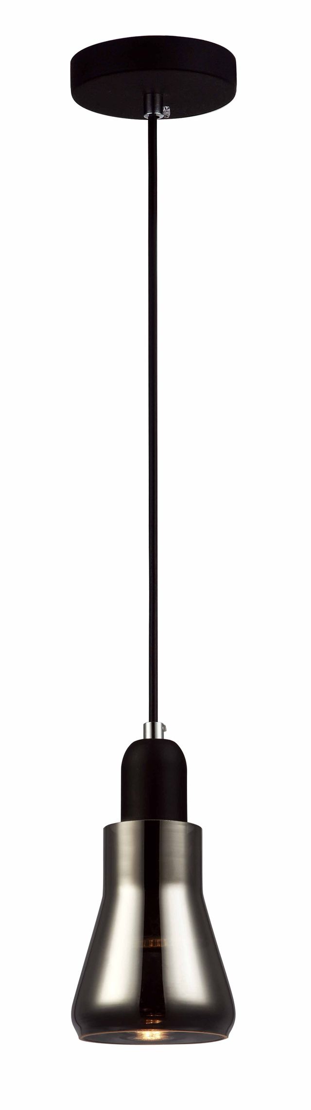 CLA PENDANT GU10 Blk Smoke Glass FLUTE OD90mm | YARRA