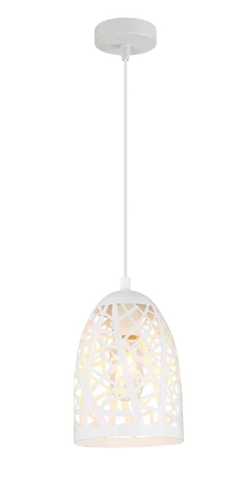 CLA PENDANT ES 72W White Iron Cage Ellipse OD140mm x H200mm | ESCAMA2