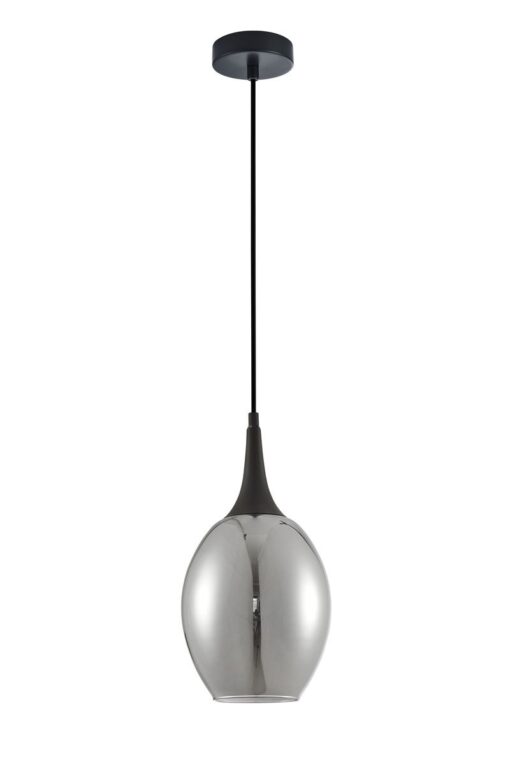 CLA PENDANT ES 72W BLK Smoke Wine Glass OD180mm x H340mm (Mirror finish) | BROTE2