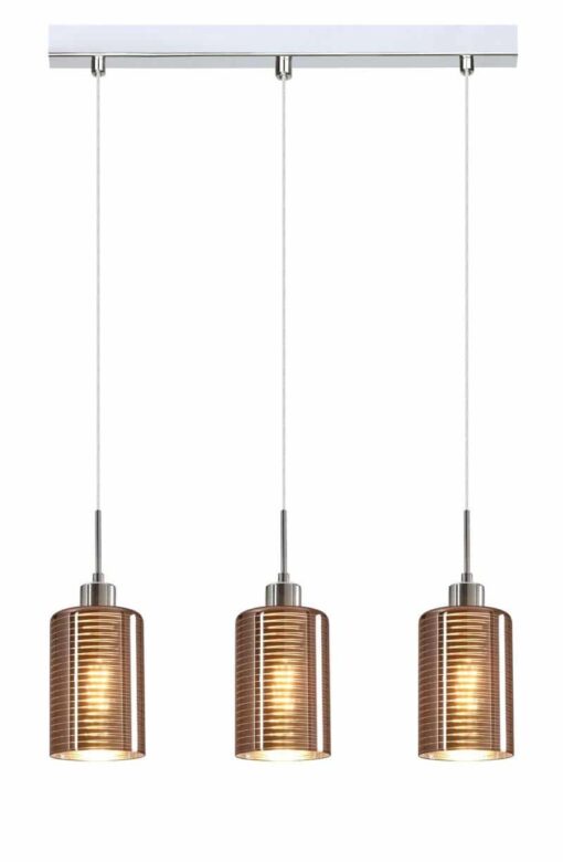 CLA PENDANT ES x 3 72W Copper Glass Oblong Sq Base | ESPEJO2X3S