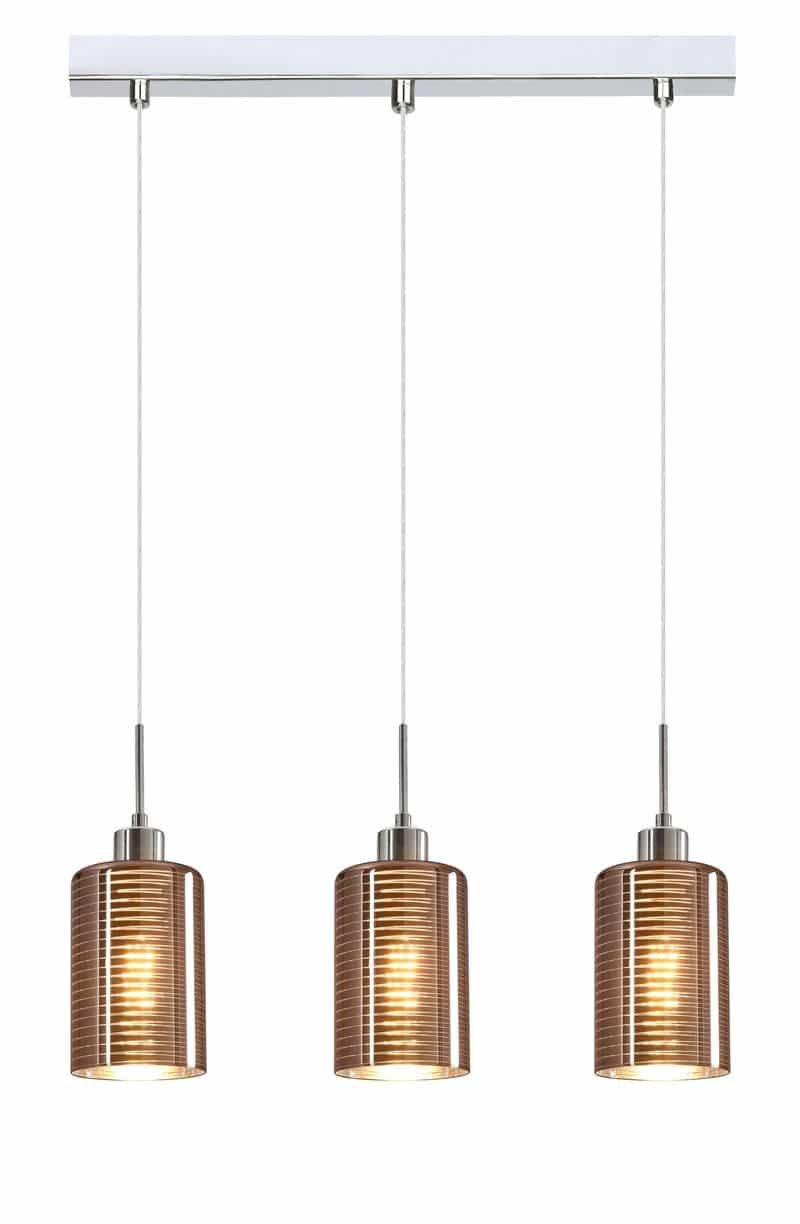 CLA PENDANT ES x 3 72W Copper Glass Oblong Sq Base | ESPEJO2X3S