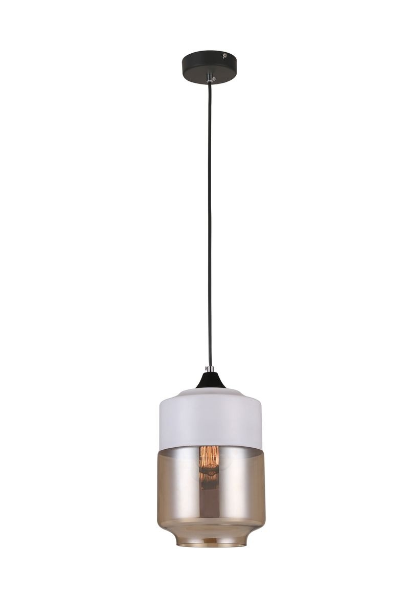CLA PENDANT ES WH w/Amber Glass JAR OD180mm | CASA1