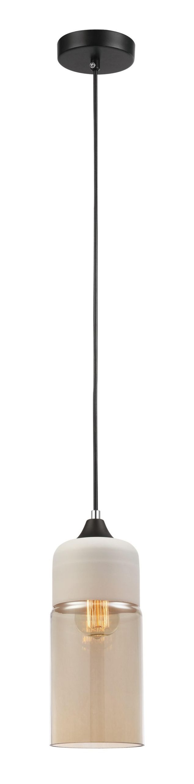 CLA PENDANT ES WH w/Amber Glass OBLONG OD130mm | CASA3