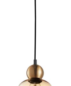 CLA PENDANT ES 72W Bronze Amber Glass ELLIPSE OD145mm x H200mm | CHAMPAN1