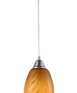 CLA PENDANT ES Amber Glass ELLIPSE w/swirls OD120mm | GLAZE5