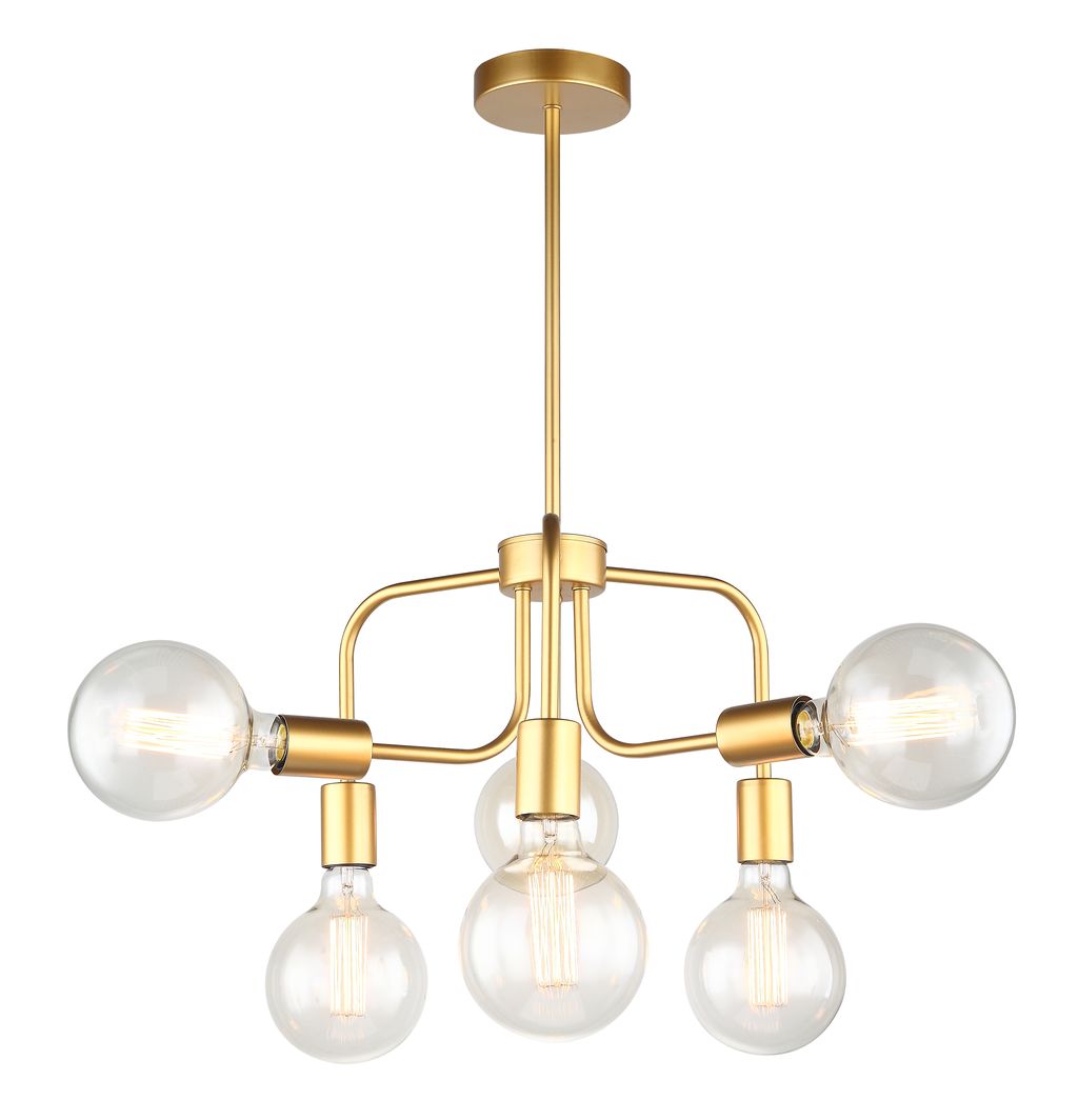 CLA PENDANT ES x 6 Matt Gold w/6 arms OD420mm | HEXA2