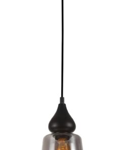 CLA PENDANT ES 72W BLK Smoke Glass Flat Top OD160mm x H305mm | JEREZ2