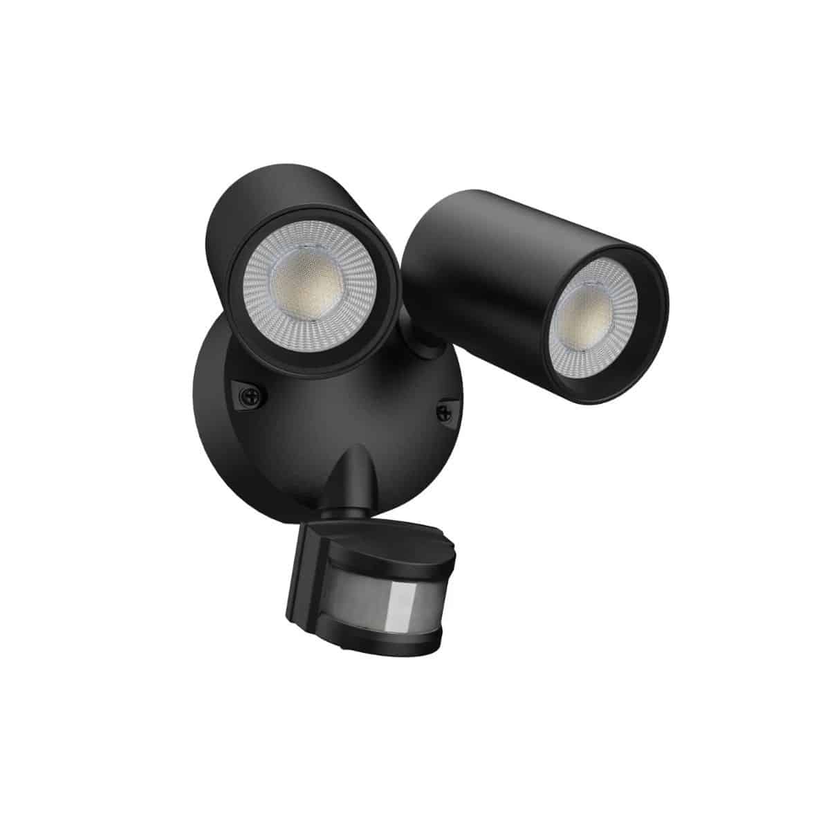 Robus Chase Twin LED Sensor Flood 2x15W Tri-Col IP65 Black | RCH30CCT3P-04