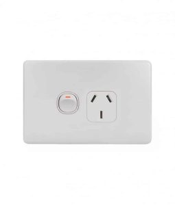 Trader Flat Cat Single GPO Power Point Horizontal 10A White | FLPP1G